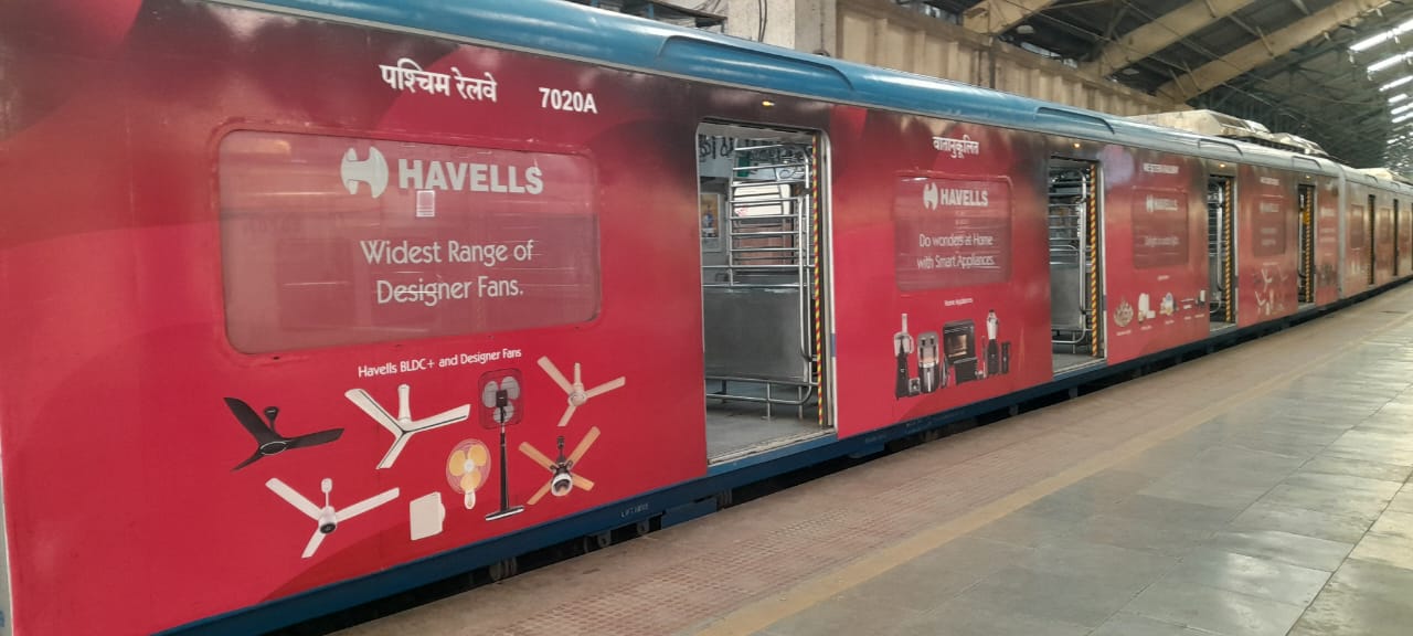 Havells fully wrapped AC suburban train coach exterior